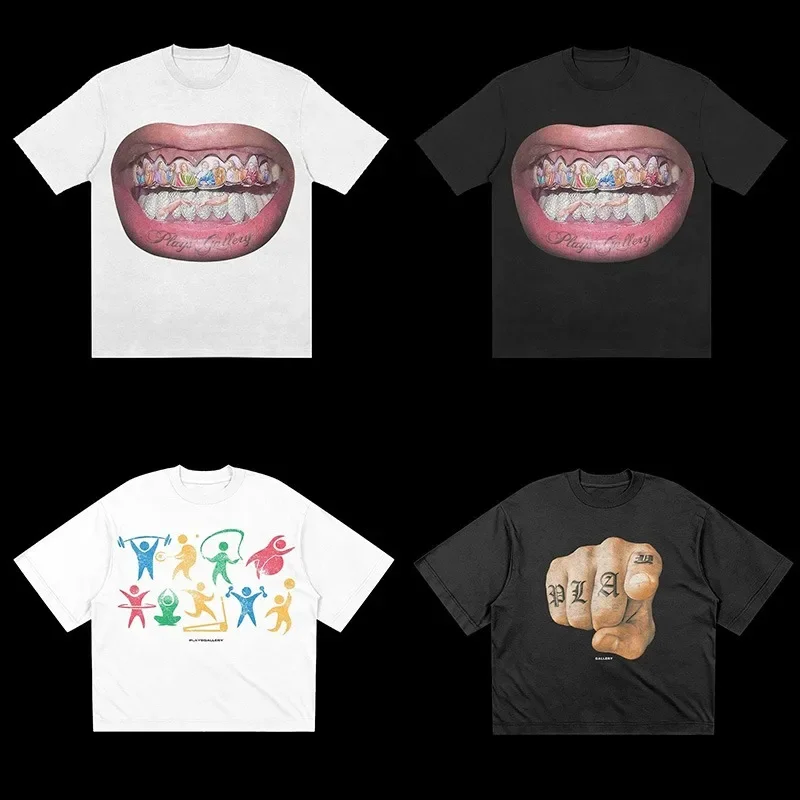 

Футболка Y2k в готическом стиле для мужчин и женщин, уличная одежда в стиле Харадзюку, ретро, хип-хоп, с принтом, свободная рубашка с коротким рукавом, весна-лето