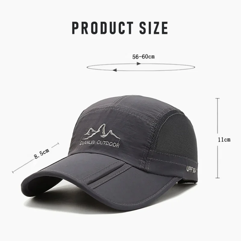 Men Women Sports Hat Quick-drying Mesh Sunshade Baseball Cap UV Protection Outdoor Cycling Camping