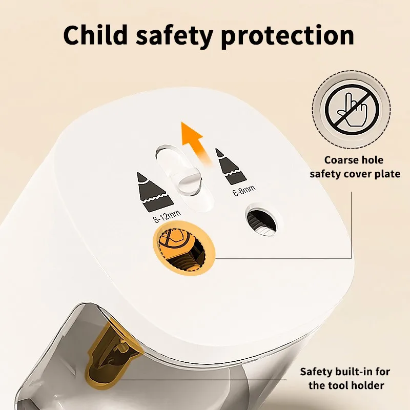 Tenwin 전동 연필깎이 단일 구멍 반자동 연필깎이 학생용 손쉬운 전동/수동 연필깎이 문구류