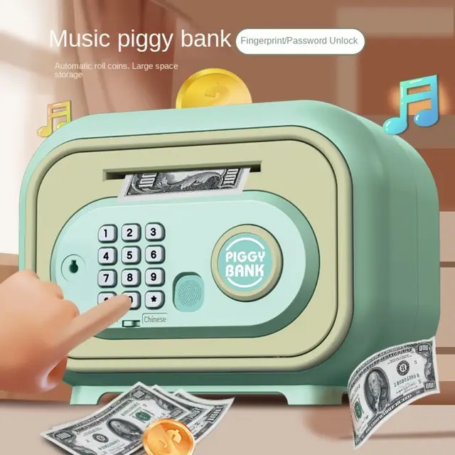 Password Lock Bank Safe Box Money Box Storage Box Children Money Boxes Safe Durable ATM Savings Box for Coins Cash 3