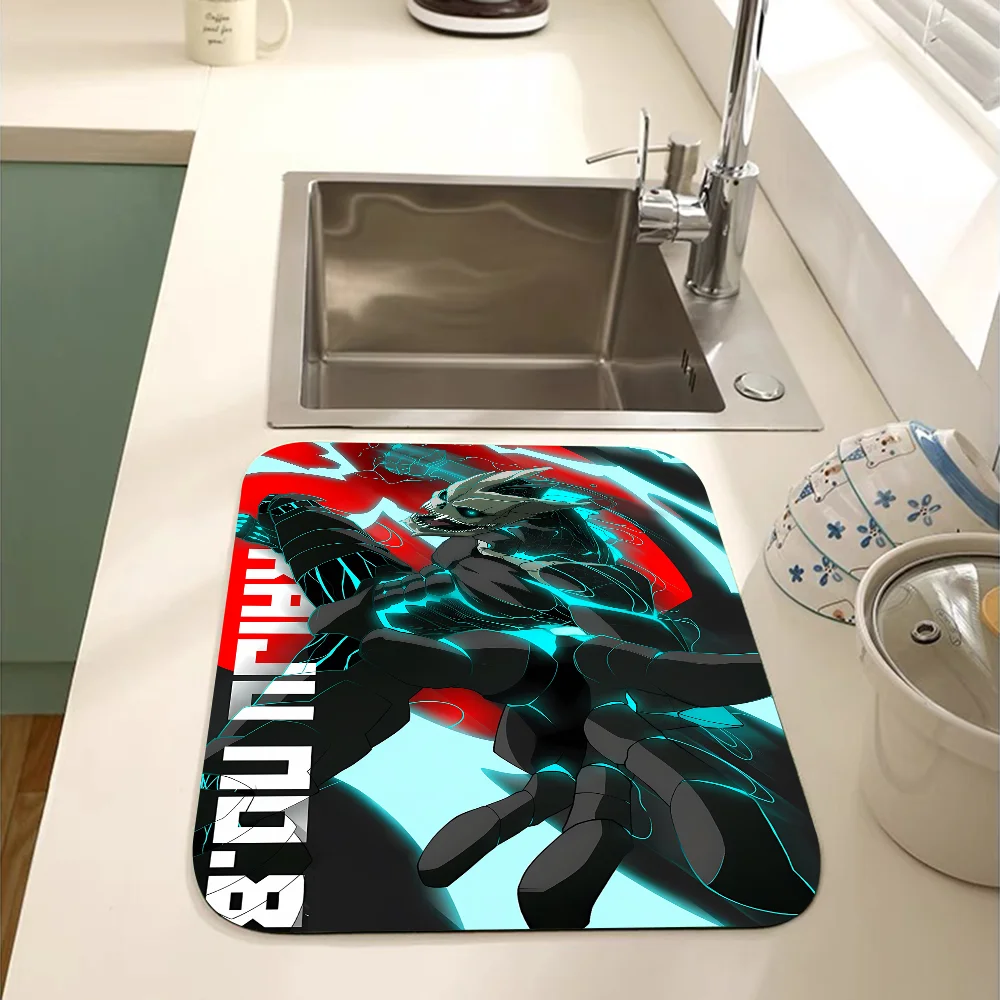 Kaiju No8 Kitchen Draining Mat Non-slip Drain Dish Mats Coffee Pad Heat Resistant Placemat Dinnerware Dustproof Pads 3