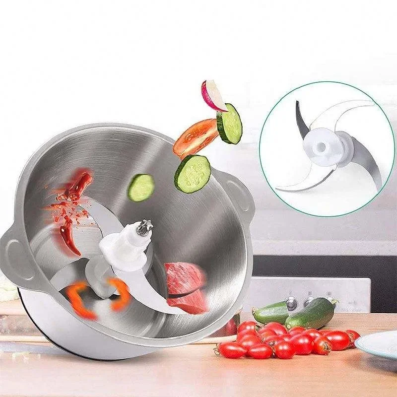 Electric Food Chopper,Food Processor, Meat Grinder with 4 Large Sharp  Blades for Fruits,Meat,Vegetables,Baby Food,Nuts,2 Speed - AliExpress