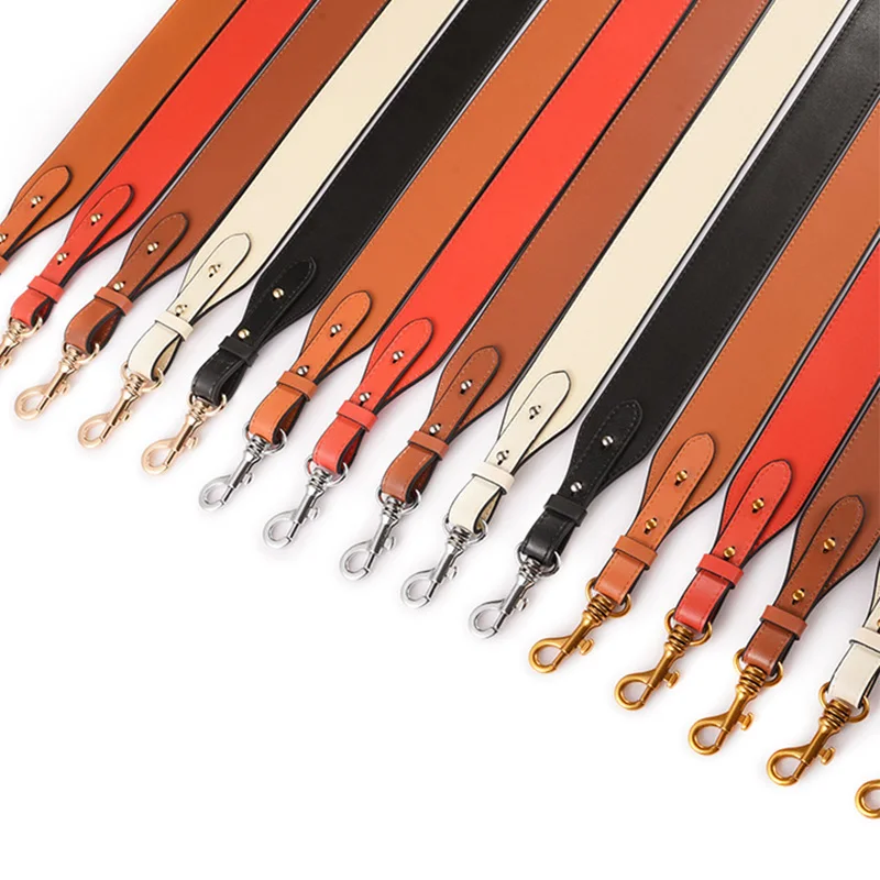 TINBERON Wide Shoulder Strap Genuine Leather Bag Strap Metal Hook Shoulder Bag Belt Strap Adjustable 95CM-110CM Bags Accessories