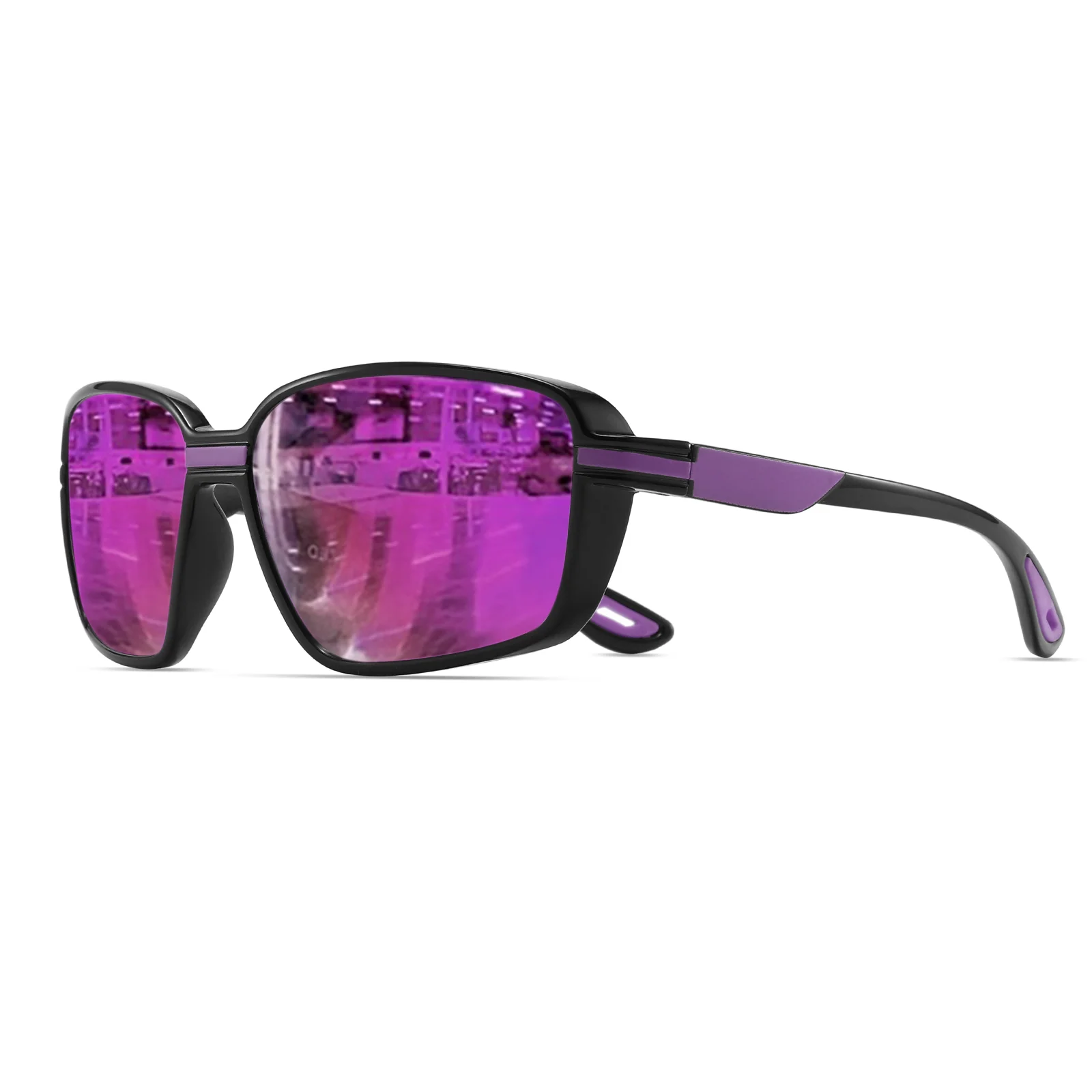Klassische quadratische Retro-polarisierte Sport-Sonnenbrille – übergroßer umlaufender Rahmen, UV400 zum Angeln, Laufen, Wandern und Reisen – Detail 12