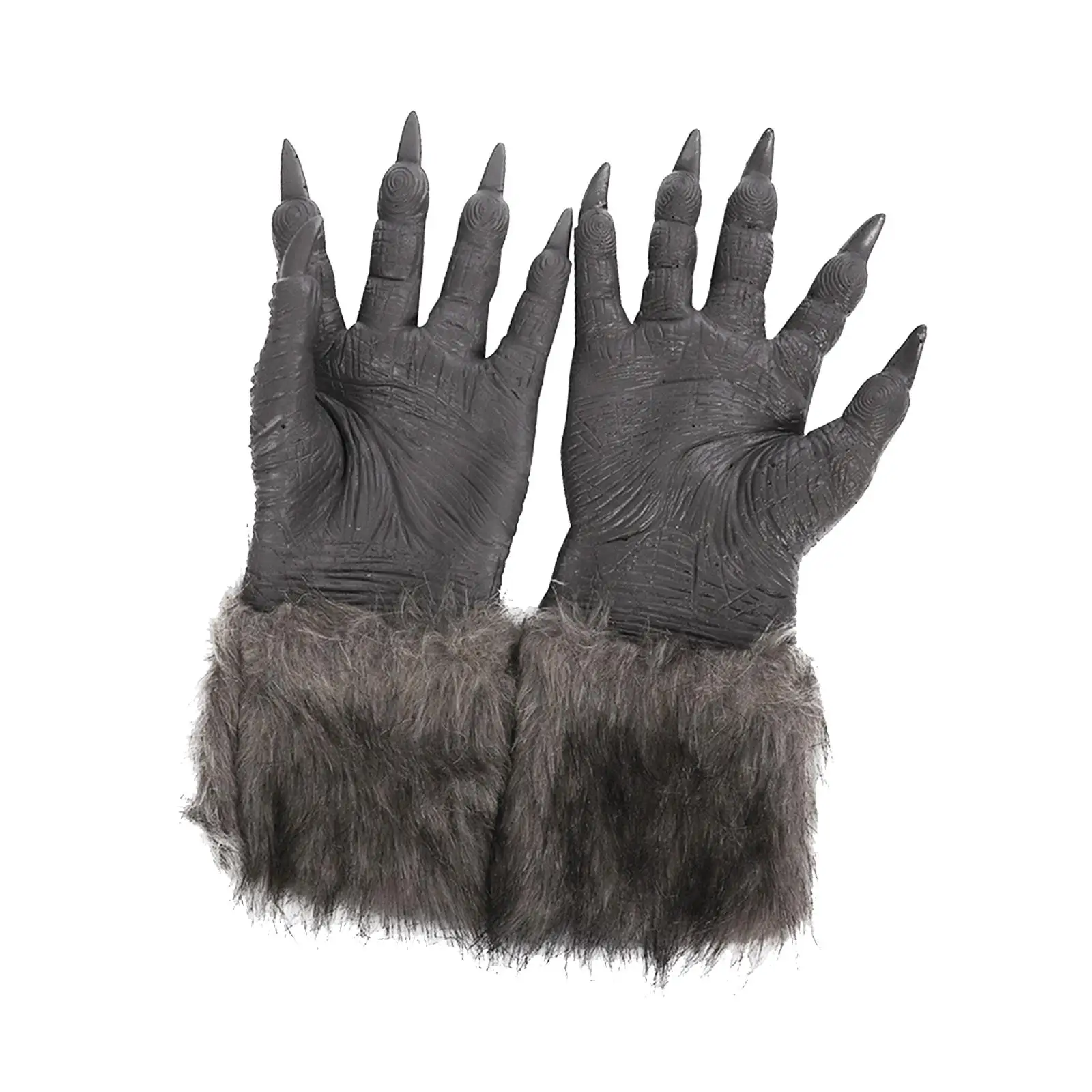 

Werewolf Gloves Animal Cosplay Party Costume Props Gray Paws with Claws