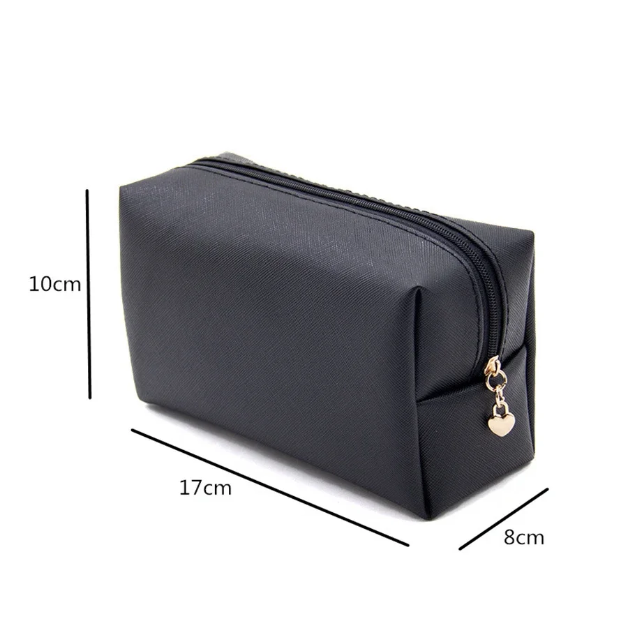 Personalized Embroidery Small Makeup Bag PU Leather Travel Cosmetic Pouch Toiletry Bag for Women Portable Water-Resistant 5
