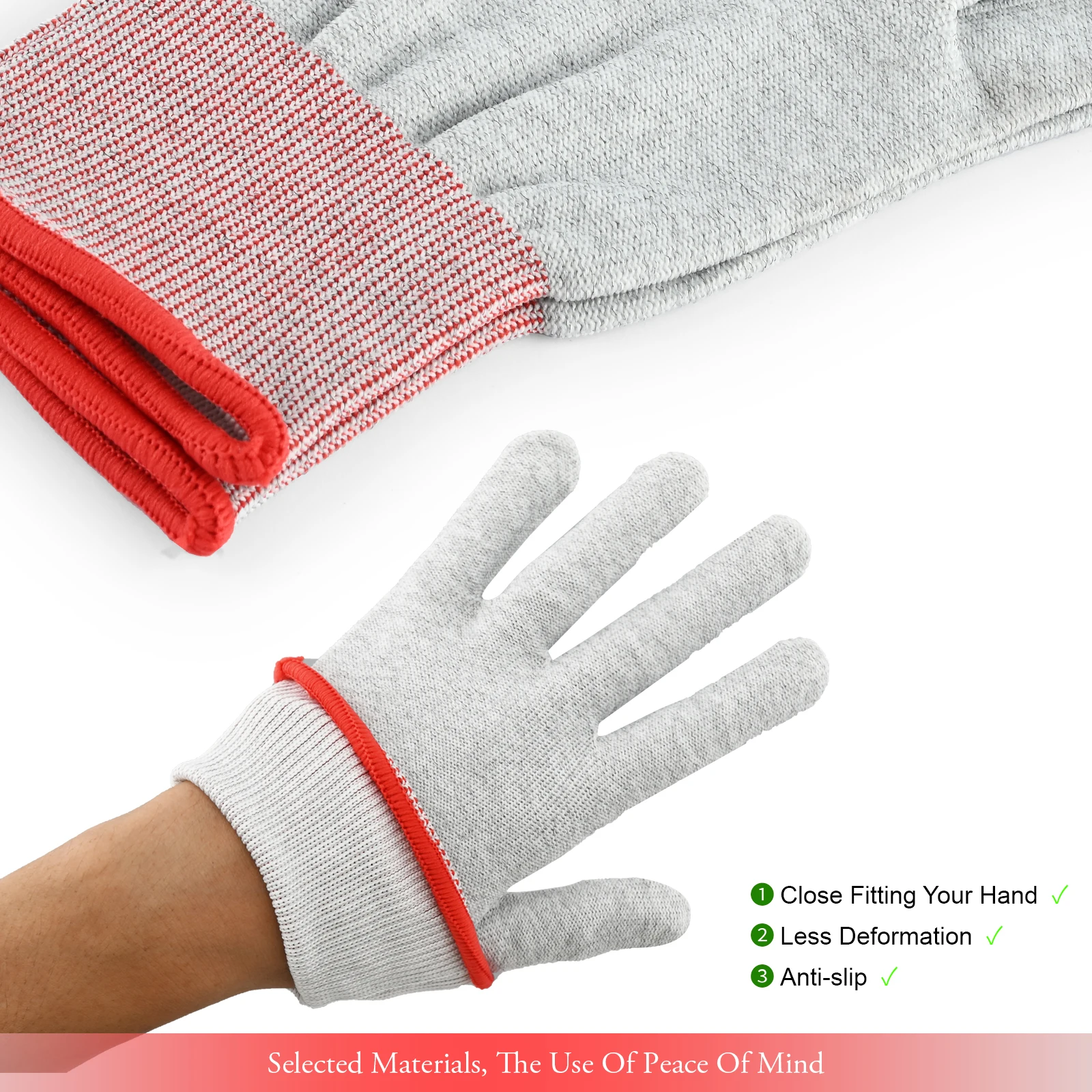 FOSHIO 2/6 Pairs of Carbon Fiber Work Gloves Anti-Cut Mitten Hand Protector Window Film Tinting Car Cleaning Vinyl Wrapping Tool
