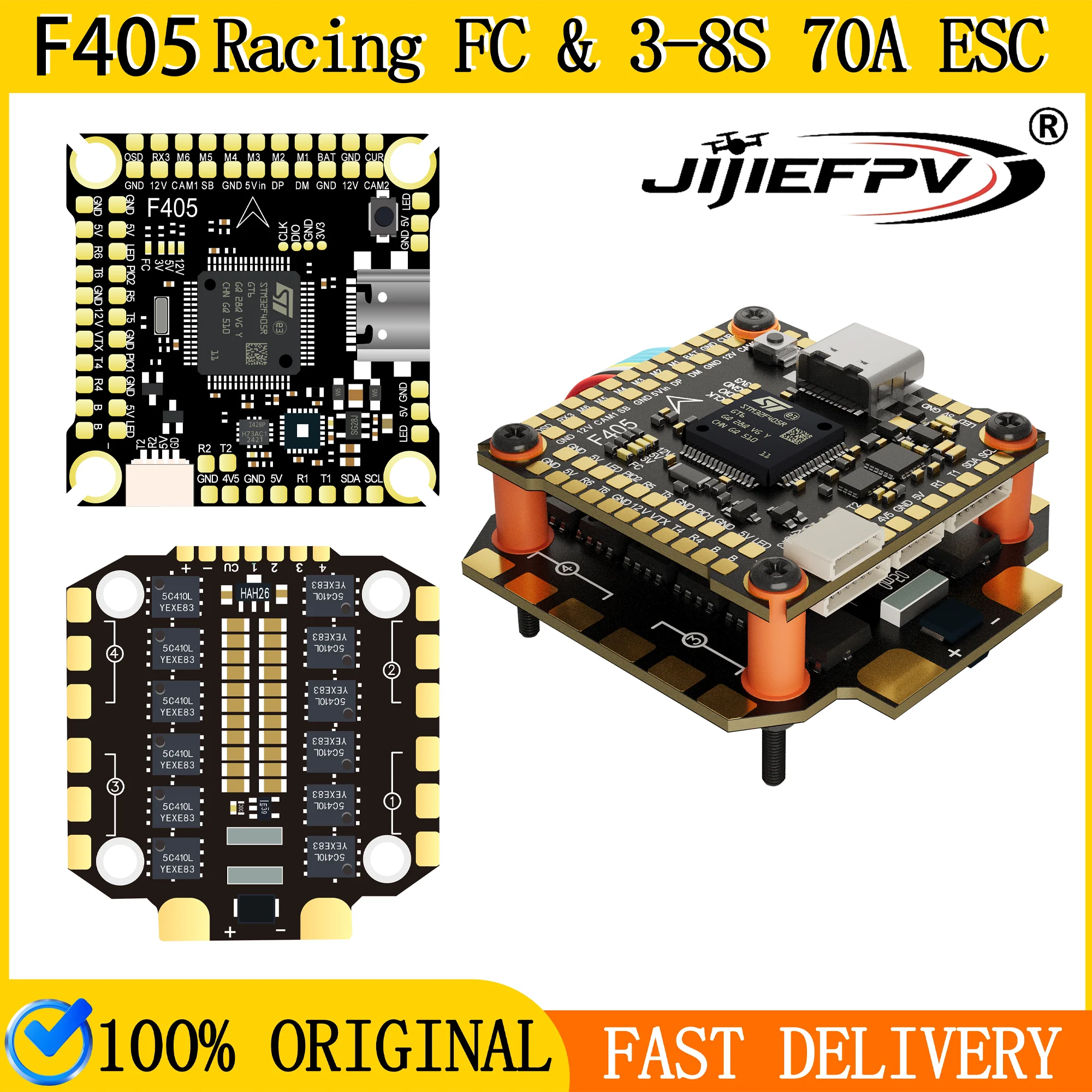 DAKEFPV F405 55A Stack 30,5X30,5mm ICM42688P BLS55A 4in1 ESC 3-6S FC&ESC INav Betaflight Konfigurierbar