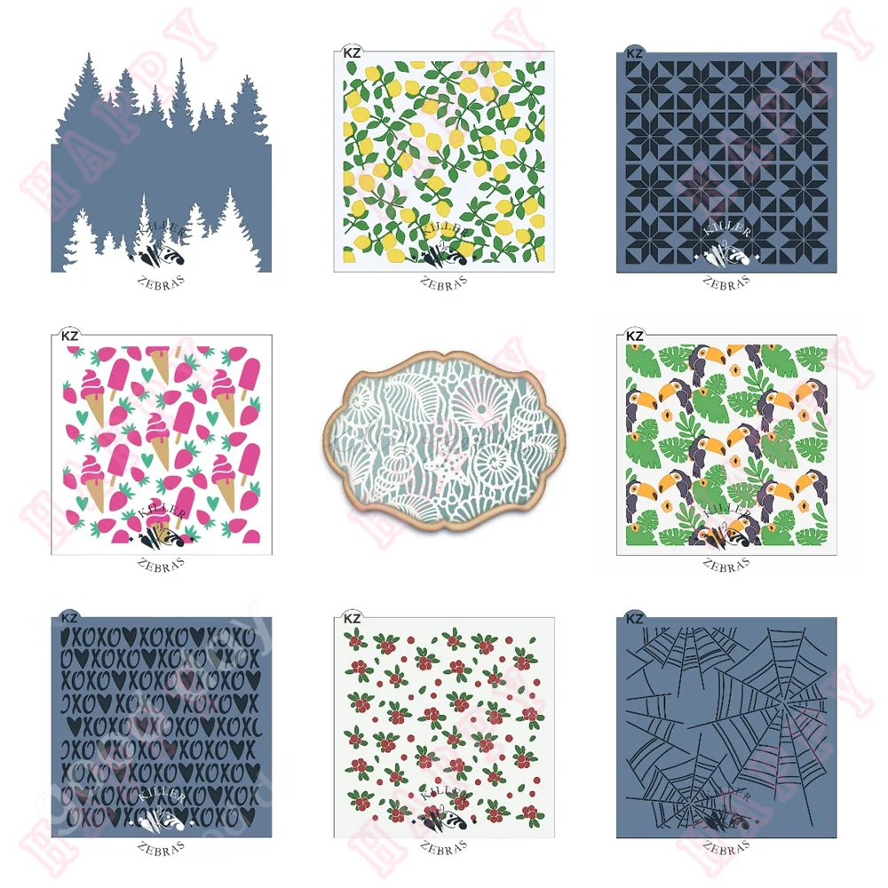 

Summer Lemon Branch and Toucan Plastic Stencils Diary Scrapbook Album Decoration Craft Engraving Making Embossing Template 2022