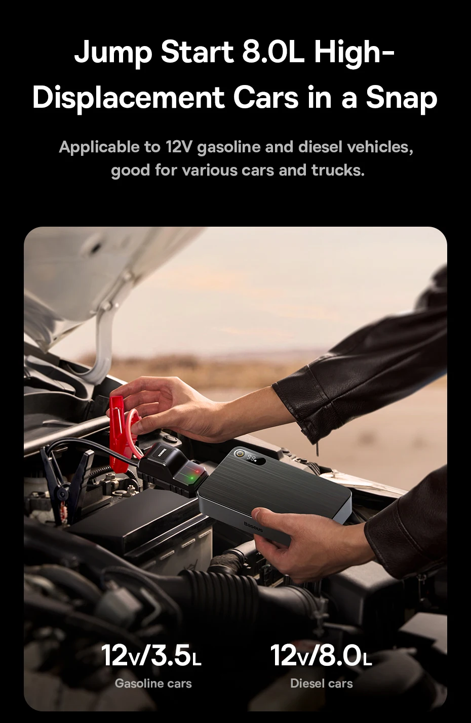Baseus Super Energy Pro+ Car Jump Starter 1600A description image 7