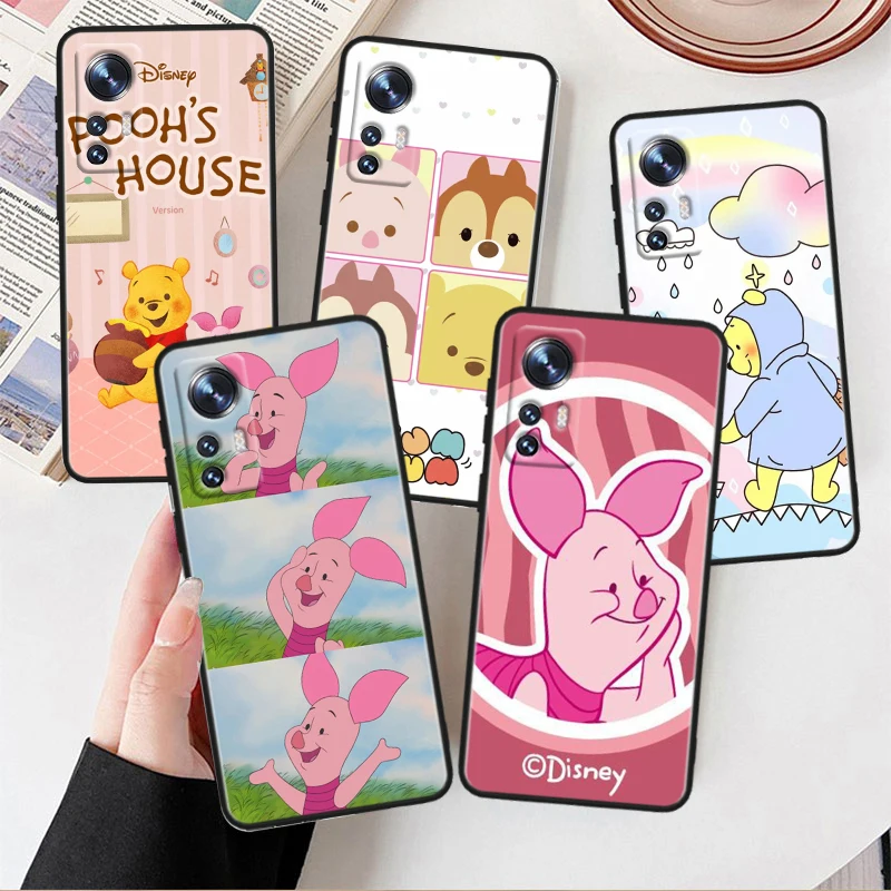 Disney Piggy Pijie Per Xiaomi Mi 13 12T 12S 12X 11I 11X 11T Play Hypercharge Lite Ultra Pro Custodia Morbida Nera Per Telefono