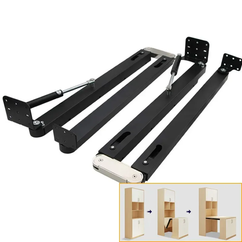 Hidden Desktop Folding Connector Accessories, Down Stretch Dining Table Bar Cabinet Desk Hinges,Complete Sets