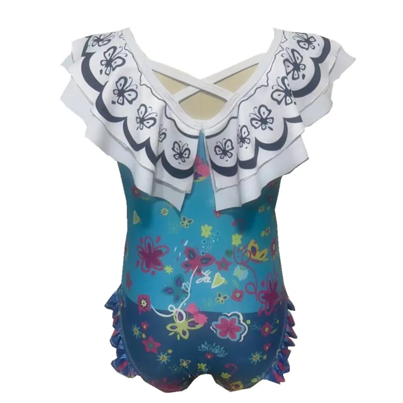 Sisters Matching Swimwear Isabella Mirabel Girls Encanto Madrigal Cosplay Swimsuit Costume Girl And Mom Princess Costume 4