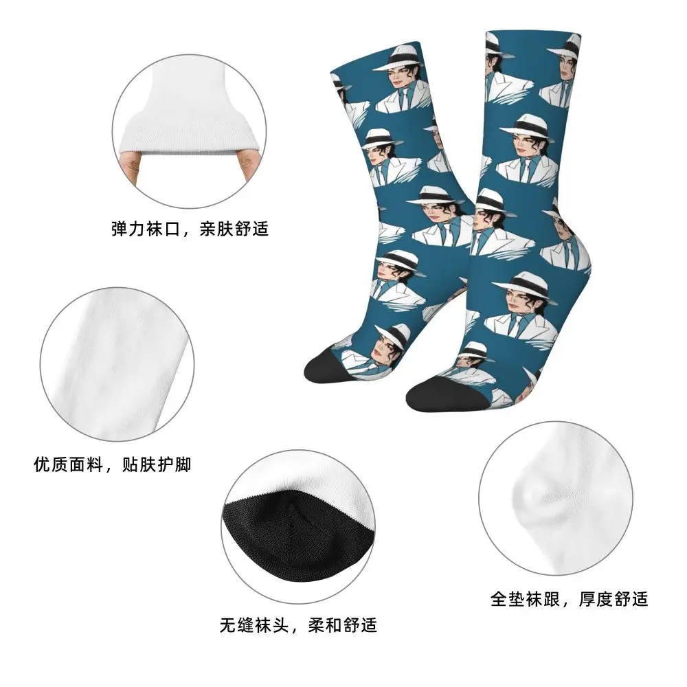 Michael Jackson Musicians Singers Dancers Socks Harajuku Stockings All Season Long Socks Accessories for Unisex Christmas Gifts