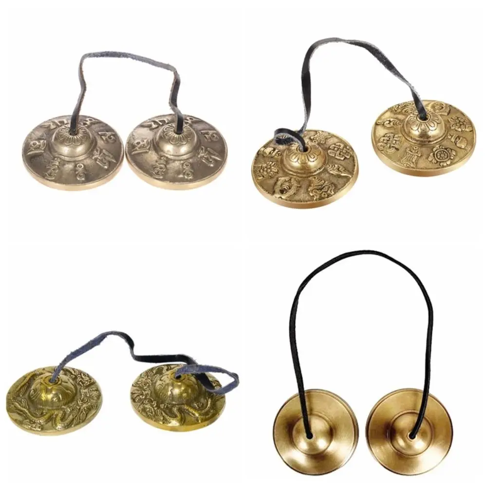 Handcrafted Tingsha Cymbal Bell Brass The Eight Auspicious Symbols Tibetan Tingsha Cymbals Spiritual Healing Mindfulness