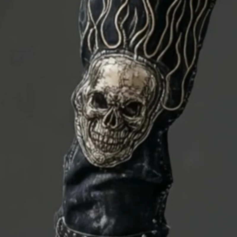 Y2K Gothic Streetwear Denim Jeans Unisex Skull Flame 3D Print Fit Washed Biker Pants Punk Hip Hop Club Outfit Vintage Harajuku 6