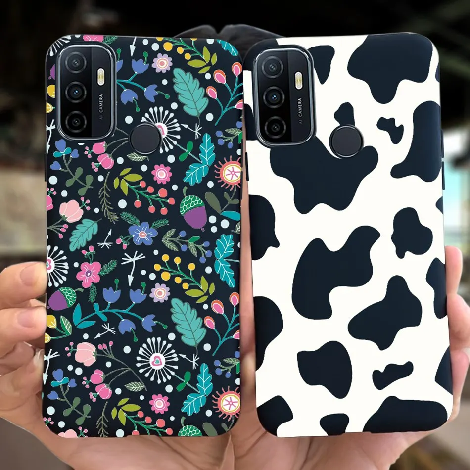 For Funda OPPO A53s Case Cute Love Heart Painted Matte Phone Cover For OPPO  A53 A32 A33 2020 Coque OPPOA53 A 53 Soft Fundas Capa