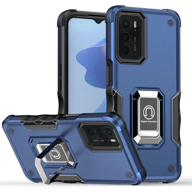 CCSmall Funda de protección resistente para Oppo A16 /A16s /A54s, cámara  deslizante de anillo magnético con soporte para tarjeta cubierta de  teléfono