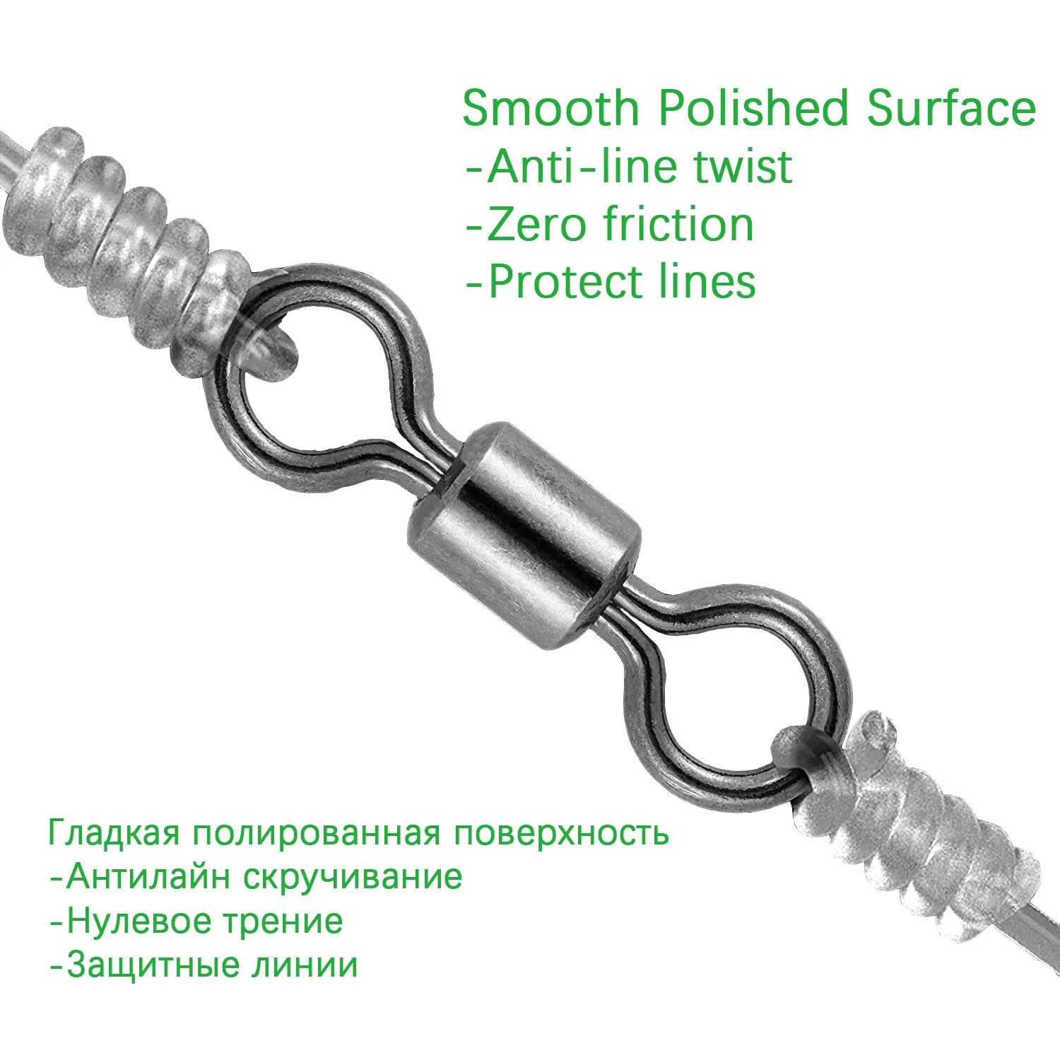 DNDYUJU 50 stücke Angeln Wirbel Messing Solide Stecker Kugellager Snap Angeln Roll Angelhaken Köder Solide Ring Tackle – Detail 7