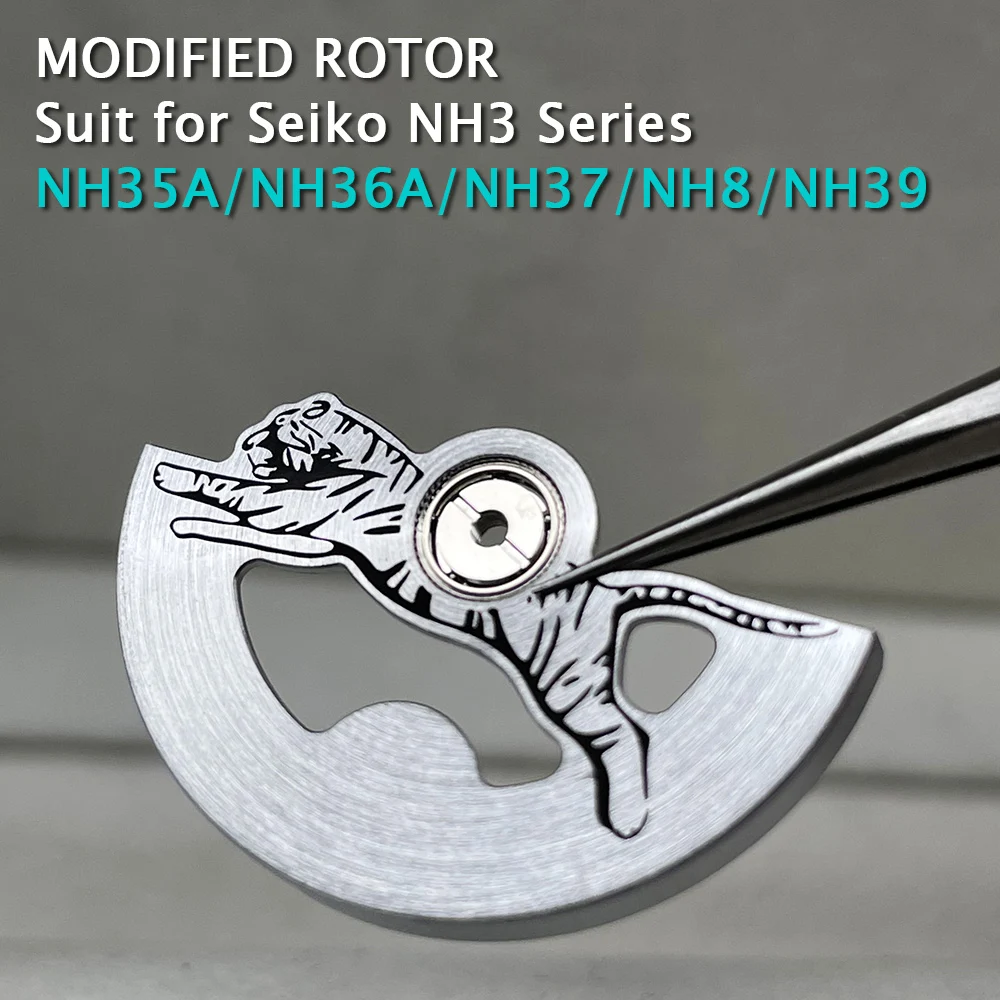 

Ротор колеблющегося веса Seiko для движения NH35, замена модифицированного металлического молотка для часов, совместим с NH36/NH37/NH38/NH39A
