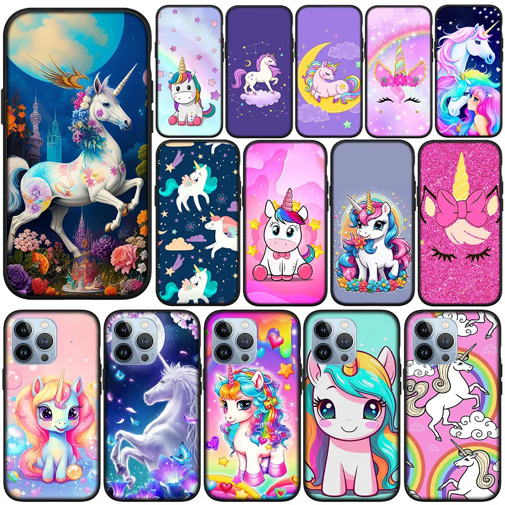 Whimsical Unicorn Cartoon Horse Soft Silicone Phone Case