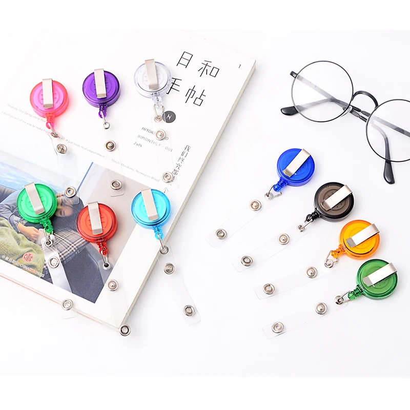 

10 Pc/Lot Retractable Pull Badge ID Lanyard Name Tag Card Badge Holder Reels Key Ring Anti-Lost Chain Clips School Office Supply