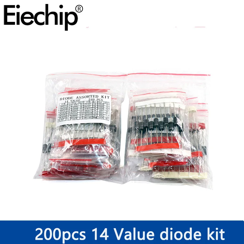 200/255pcs Rectifier Diode Set Assorted Kit ,Switching Diodes Fast