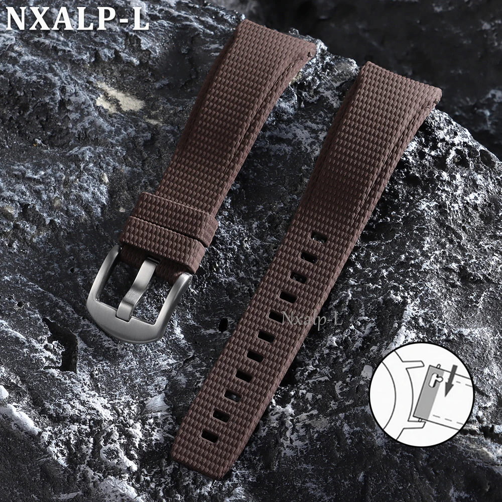 Premium Curved End Waterproof FKM Fluororubber Watch Strap with Quick Release - Available in 20mm, 21mm, 22mm Sizes