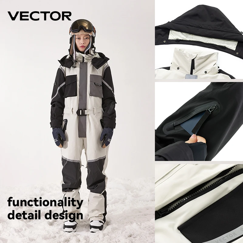 Thick Men Women One-Piece Ski Jumpsuit Outdoor Sports Snowboard Jacket Warm Jump Suit Waterproof Winter Clothes Overalls Hooded winter jacket men snow jumpsuit