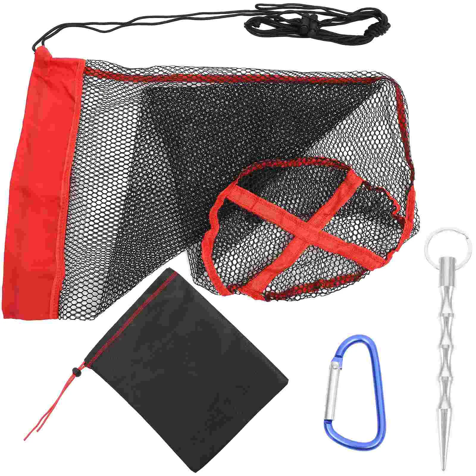 

Diving Fishing Net Bag Outdoor Drawstring Fish Net Portable Fishing Holder with Ground Insert