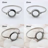 25mm/30mm Round Floating Living Memory Glass Locket Bangle 316L Stainless Steel for Floating Charms Small Photo Dry Flower 3