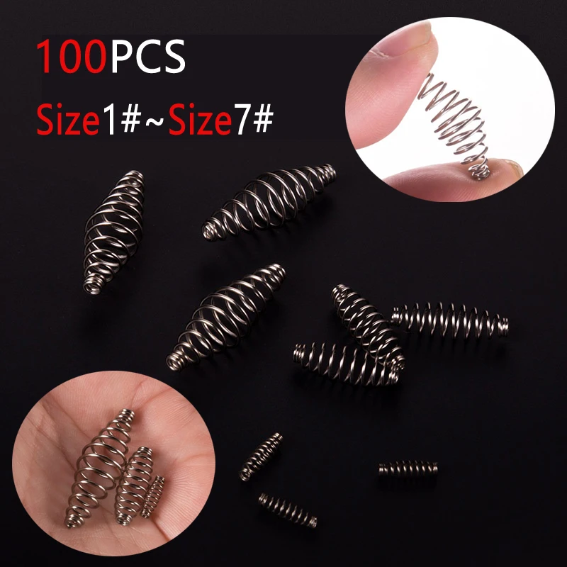 100 hameçons carpe à ressort barbelés swivels rigs hair combi pour pêche explosion montages