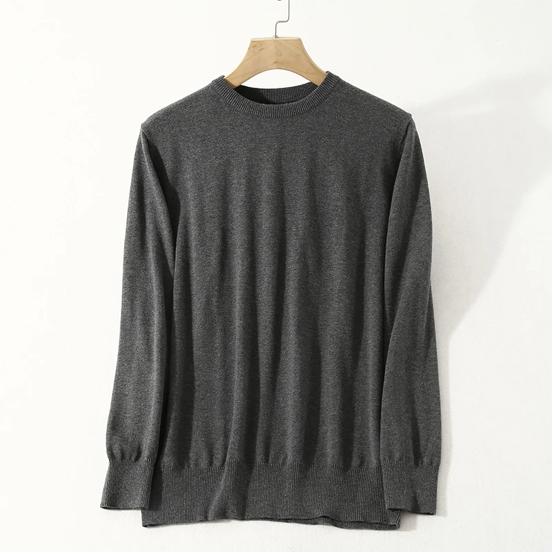 Men's 63.9% Silk 10.2% Cashmere Crew Neck everyday Long Sleeve Pullover Sweater Top Shirt LY006 2