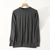Men's 63.9% Silk 10.2% Cashmere Crew Neck everyday Long Sleeve Pullover Sweater Top Shirt LY006 2