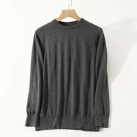 Men's 63.9% Silk 10.2% Cashmere Crew Neck everyday Long Sleeve Pullover Sweater Top Shirt LY006 2