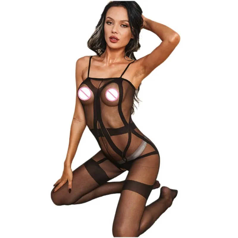 

Sexy Lingerie Women Porn Body Bodysuits Teddies Erotic lingerie Hot Fishnet Transparent Open crotch Elasticity Stocking Lady