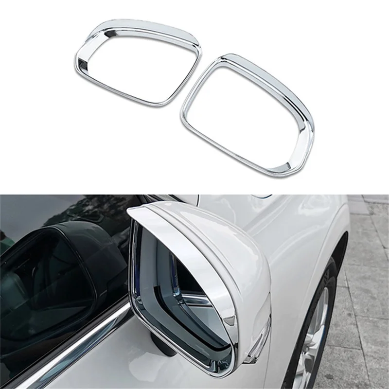 

2pcs ABS Chrome Car Rearview Mirror Rainproof Eyebrow Cover Rain Blade Cover For Volvo XC60 2018 2019 2020 Exterior Accessories