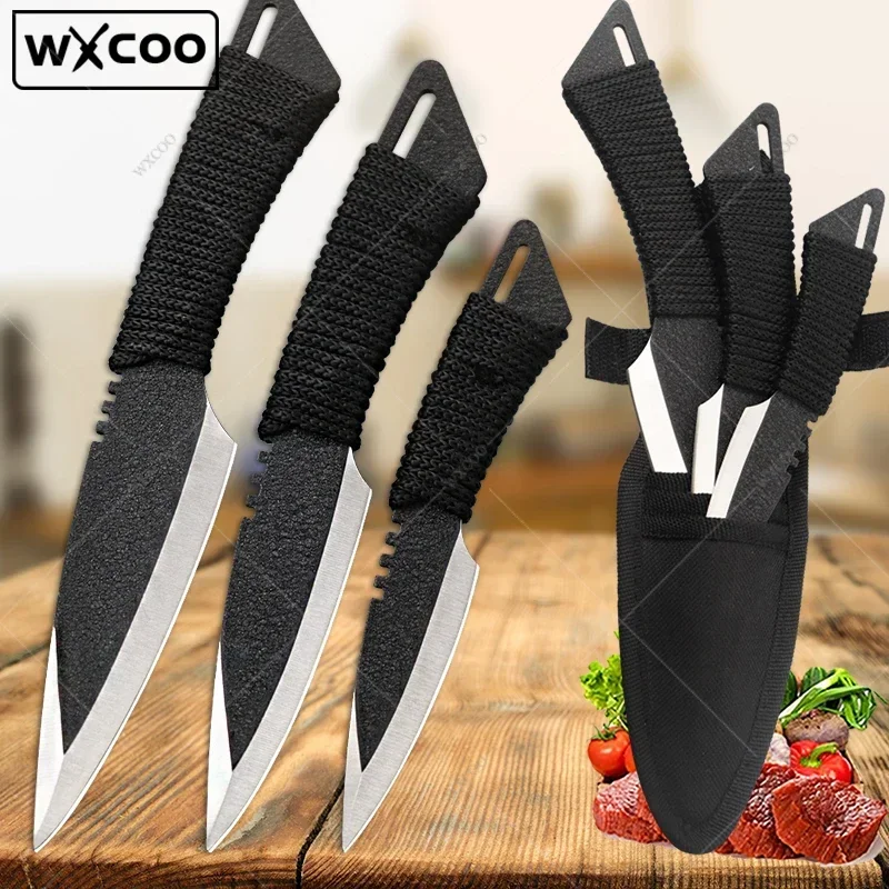 WXCOO Kitchen Boning Knife Set Stainless Steel Chef Meat Fruit BBQ Knife Professional Butcher Cleaver Fish with Cover kitchen knives
