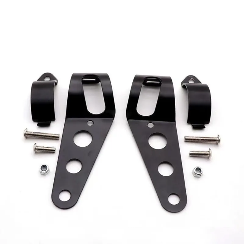 

Motorcycle Conversion Headlight Bracket for Harley Shock Absorber Brackets Aluminum Support Stand Three Hole Adjustable Bracket