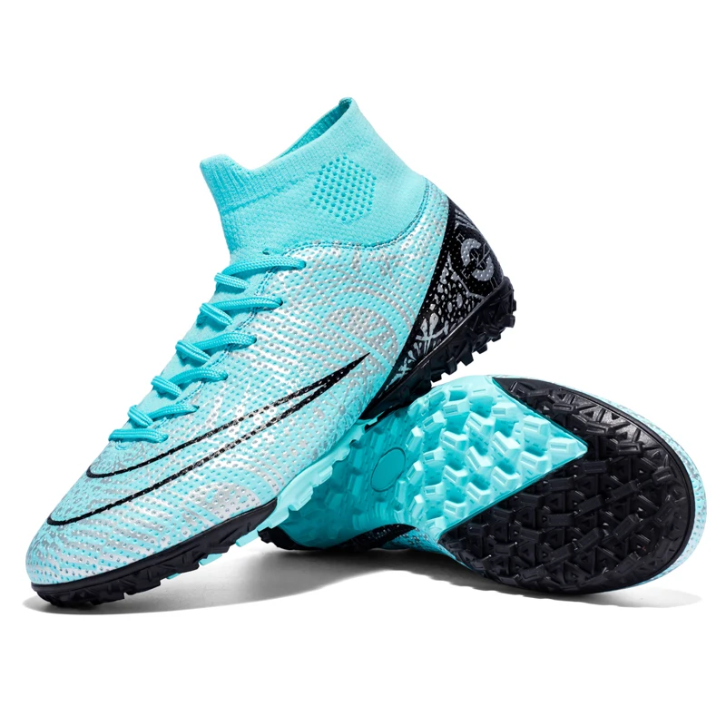 

New High Top Men's Soccer Shoes FG/TF Anti-Skid Wear-Resistant Training Shoes Football Boots Children's Outdoor Sports Shoes
