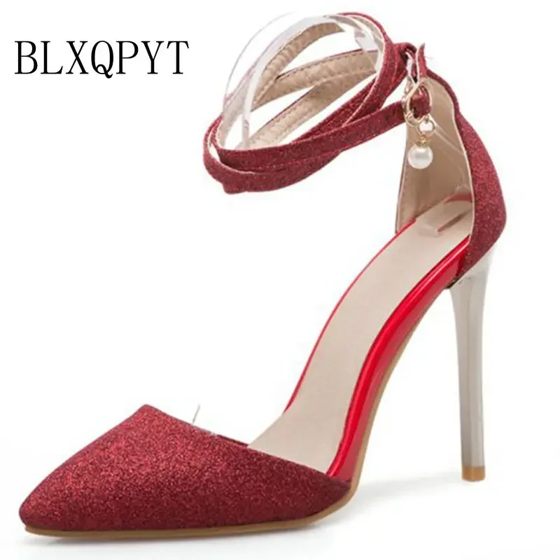 

BLXQPYT Plus Sexy fashion Super Big Size 31-50 Ladies Shoes Woman Zapatos Mujer Women Pumps Valentine Party wedding shoes T262