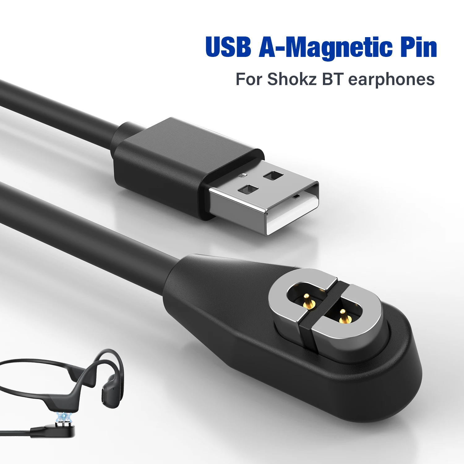 thumbnail image 2 of IHuigol 2 Pack Charging Cable For Shokz, USB C Shokz Cable Magnetic Charger Cord Compatible For AfterShokz Aeropex AS800, Shokz OpenRun Pro, OpenRun 2 of 10