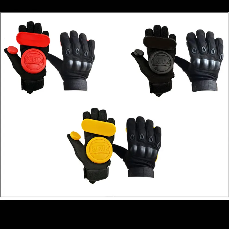 FDSF Gants de protection en mousse pour longboard, skateboard, descente et  patin avec palet coulissant