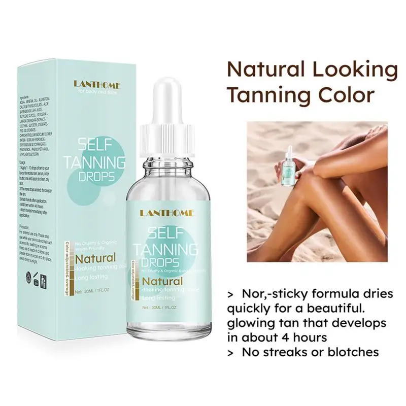 30ml Body Natural Bronze Sunscreen Self-Tanning Drops Body Tanning Lotion Skin Care Tanning Cream Tanner Lotion Skin Darken