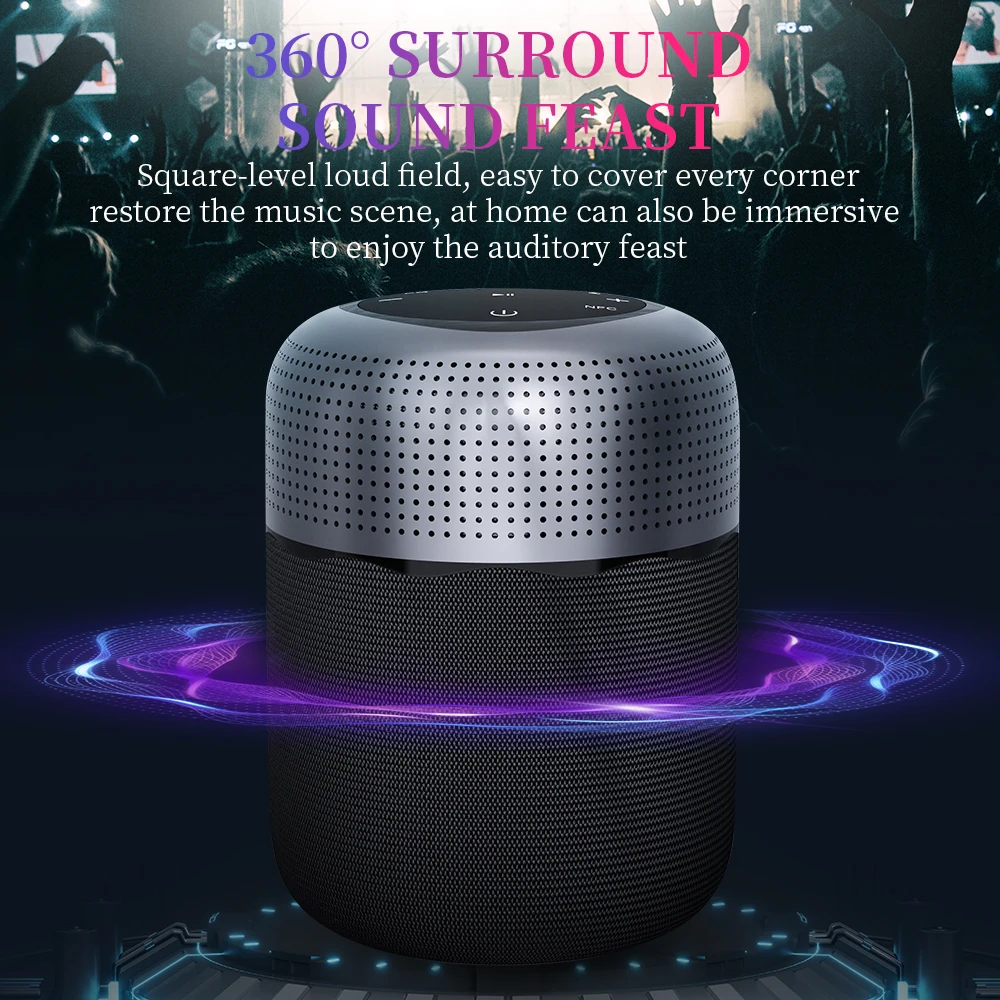Cyboris X11 Bluetooth Speaker Metal 100W Home Theater Speakers with Voice Assistant, IPX6,10400mAh, NFC, True Wireless 3D Stereo