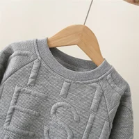 Spring and Autumn New Solid Long Sleeve Baby Top Minimalist Boys' Top Children's Clothing (0-2 Years Old) 3