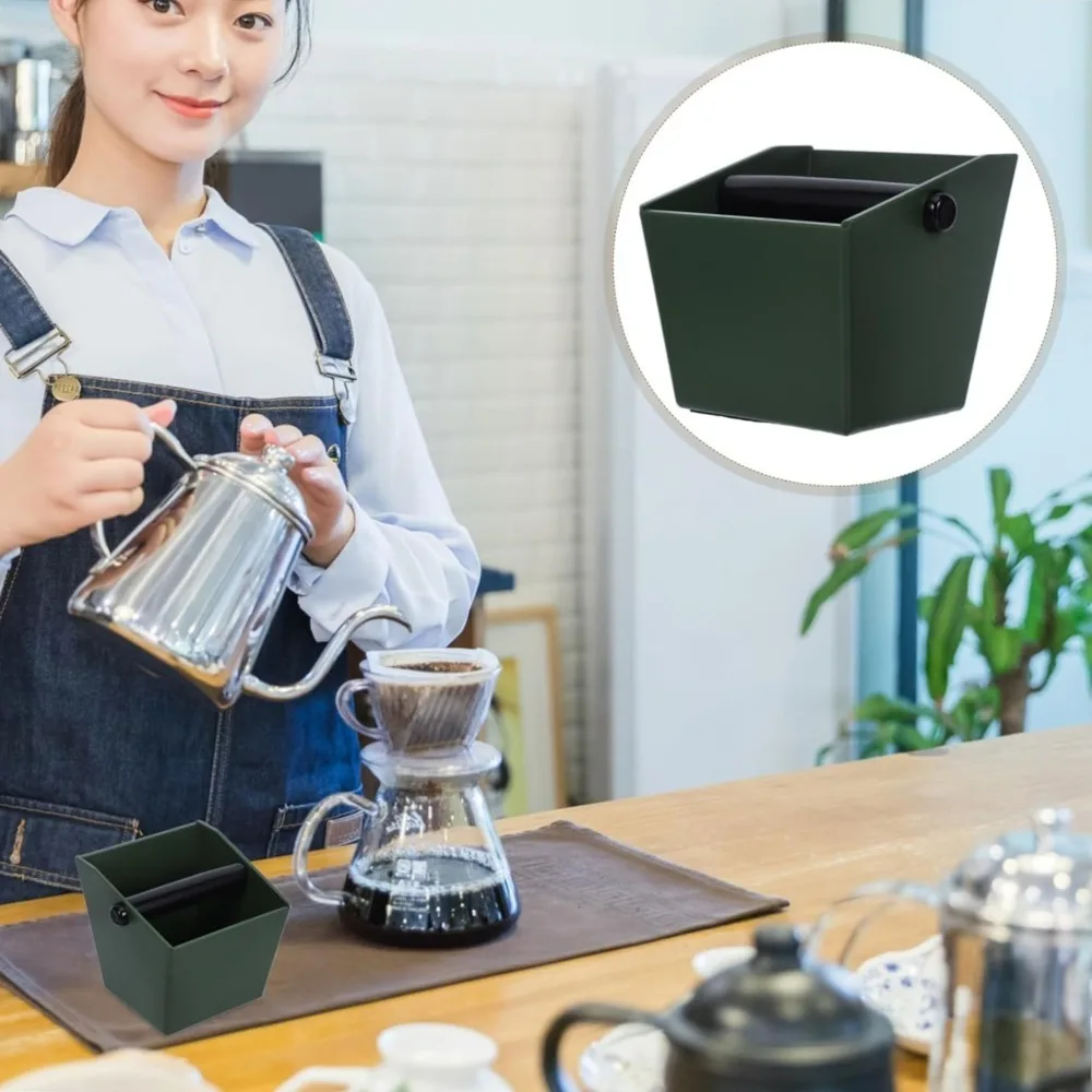 Coffee Knock Box Espresso Grounds Container ABS Bucket Anti Slip Powder Beveled Residue Barista Accessories