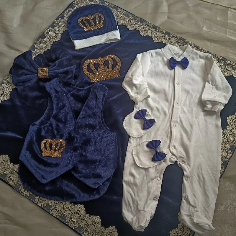 Velvet Newborn Baby Boy Outfits Blazer Vest Kids Clothing Cotton Infant Products Body Suit Shirt Pants Mittens Receiving Blanket - Image 5