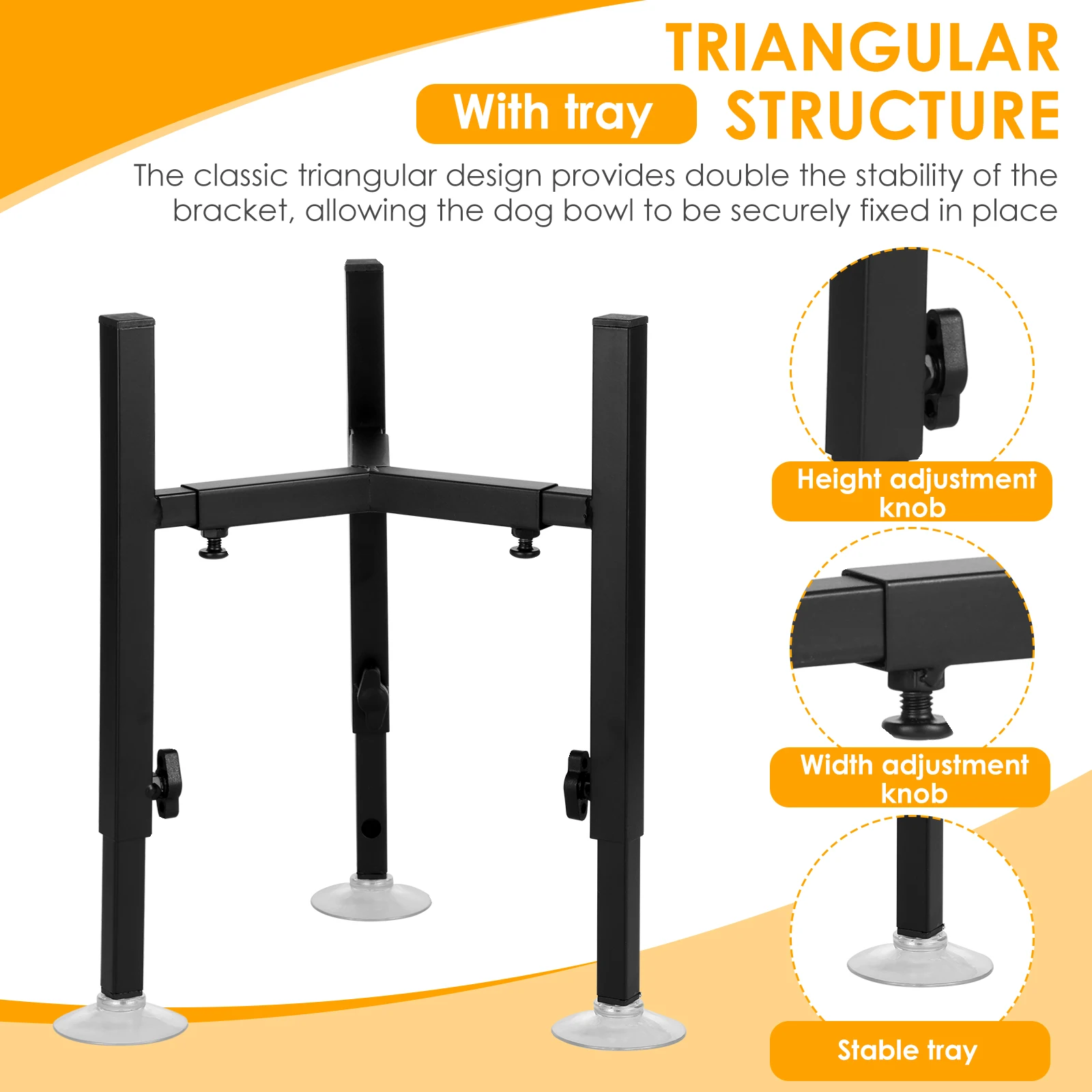 Metal Adjustable Elevated Dog Food Bowls Stand for Large Pets