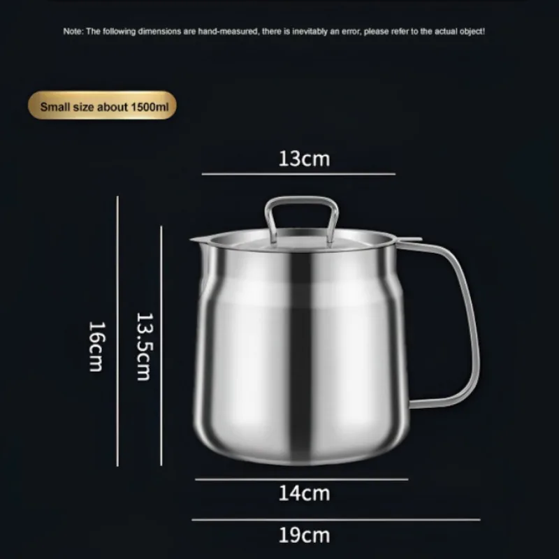 1.5L/2L Small Stainless Steel Deep Fryer Pasta Strainer Basket Chicken Fried Food Strainer Tempura Fryer Oil Pot